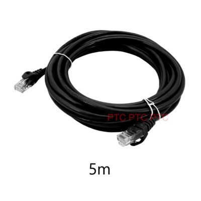 5m Cat6 RJ45 UTP Ethernet Network Cable, Lan Data Patch lead, 23AWG 1000Mbps-black, for Network switch, Server panel, Modem Router, PC Laptop
