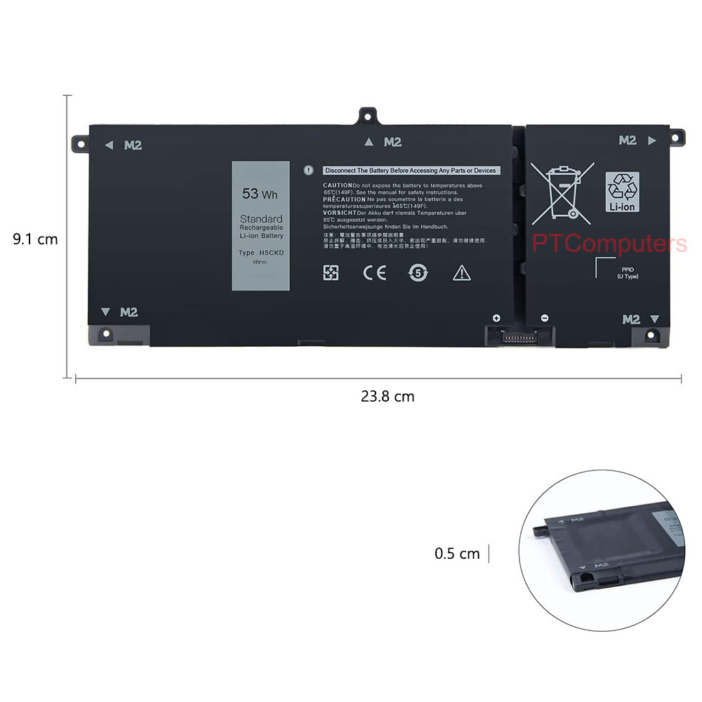 15V 53Wh H5CKD 7T8CD TXD03 Laptop Battery Compatible for Dell Latitude 3410 3510 Vostro 5300 5301 5401 5501 Inspiron 5300 5401 5408 5501 5508 5400 5406 7405 7300 7500 7506 2-in-1 Silver Edition - Image 10