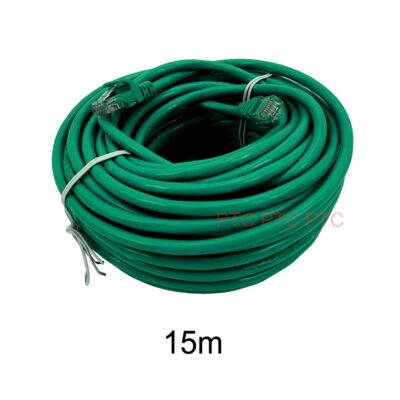 15m/ 49ft Cat6 UTP Ethernet Cable, Lan Data Patch lead, RJ45 Computer Network Cord, 23AWG 1000mbps-green, for PC Laptop, PS3 PS4 XBOX modem Router