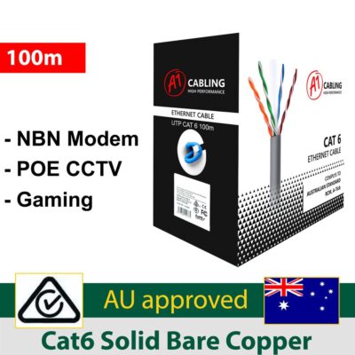 Cat6 100M UTP Ethernet Network Data Cable Pure copper 10Gbps for POE IP Camera Gaming Blue