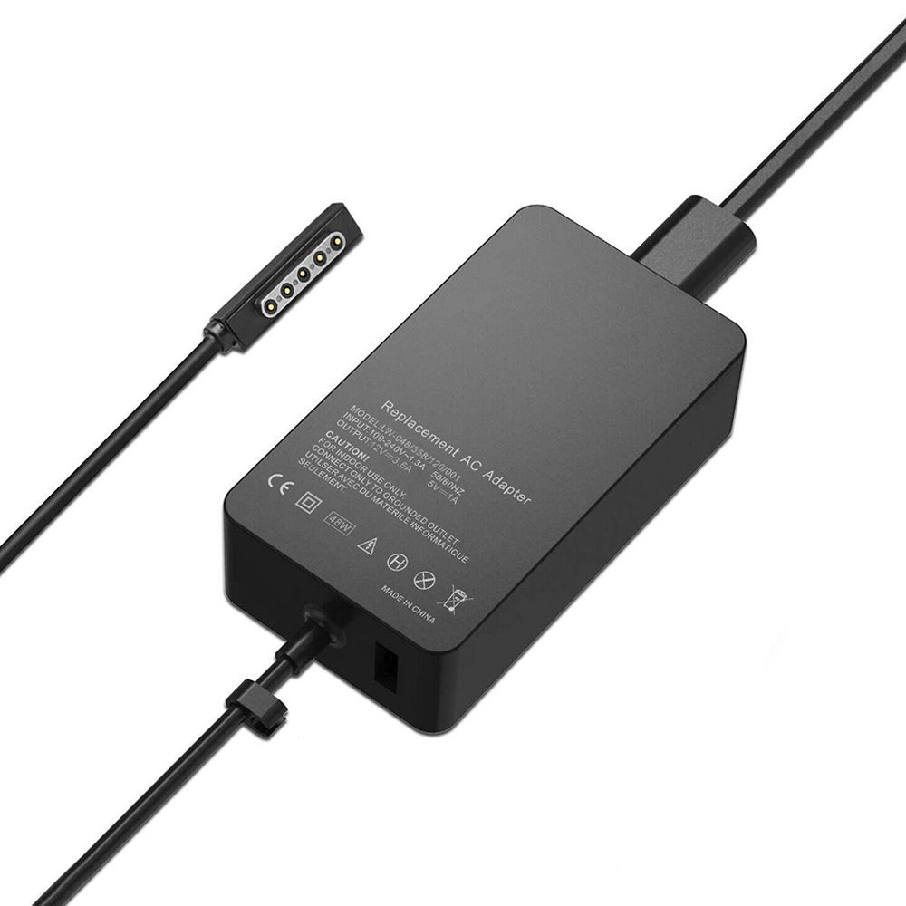 Microsoft AC Adapter Charger, 12V  48W, Special 5 Pin Tip Connector for Surface  RT, Surface Pro, Surface Pro 2, USB 5V 1A – PTComputers