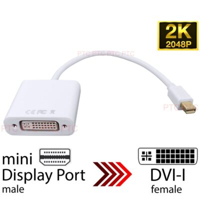 20CM mini Display Port/ mDP Thunderbolt to DVI Female adapter for MacBook Pro Air Mac