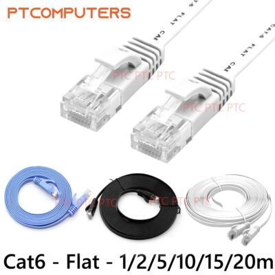 CAT6 RJ45 Flat Ethernet Patch Cable LAN Network Data Copper lead, 28AWG 1000Mbps for Modem  hubs switche router Laptop PC, 1m 2m 3m 5m 10m 15m 20m