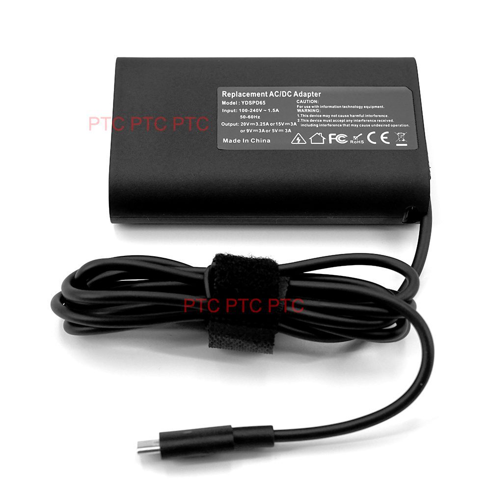 New 65W Type-C Charger Laptop Power Cord Fit for Dell Latitude 12 5285 5289  5290 7212 7275 7285 7290, XPS 13 9350 9360 9365 9370 – PTComputers
