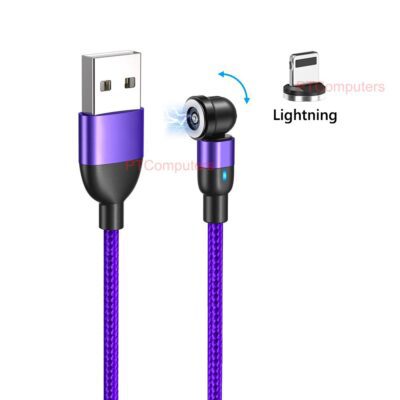 540 Magnetic Charging Cable, QC 3.0 Fast Phone Charger Cord, Data Sync Nylon Braided Lead, Magnetic iPhone Charging Charger Cord, 0.5m purple