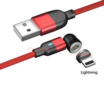 540 Magnetic Charging Cable, QC 3.0 Fast Phone Charger Cord, Data Sync Nylon Braided Lead, Magnetic iPhone Charging Charger Cord, 0.5m red
