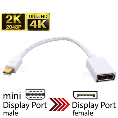15cm Mini Display Port mDP Male to Display Port Female Converter Adapter Cable