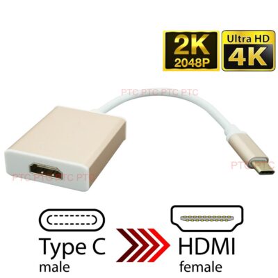 USB 3.1 Type-C to HDMI Female Adapter converter Cable 4K/2K UHD