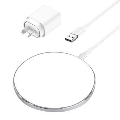 Wireless Phone Charger 15W Fast Wireless Charging Pad Compatible with iPhone 17/16/16 Plus/16 Pro Max /15/14/13/SE Series, Samsung Galaxy S25/S24/S23 Series, 20w Adaptor 1m USB A cable, White