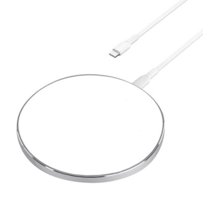 Wireless Phone Charger 15W Fast Wireless Charging Pad Compatible with iPhone 17/16/16 Plus/16 Pro Max /15/14/13/SE Series, Samsung Galaxy S25/S24/S23 Series, 1m USB C cable, White