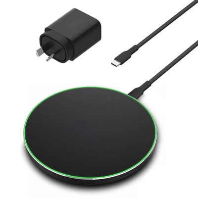 Wireless Phone Charger 15W Fast Wireless Charging Pad Compatible with iPhone 17/16/16 Plus/16 Pro Max /15/14/13/SE Series, Samsung Galaxy S25/S24/S23 Series, 20w Adaptor 0.5m USB C cable, Black