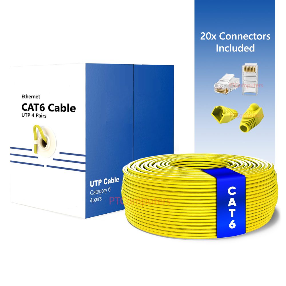 Cat6 100m/305m RJ45 UTP Ethernet Lan Network Cable Roll 10/100/1000mbps ...